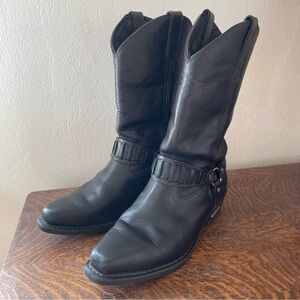 Harley-Davidson Black Leather Western Harness Boot - Men's